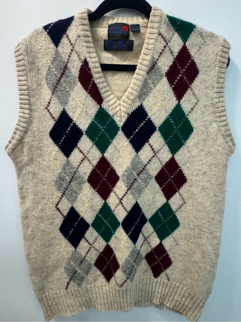 Vintage Sears 100% Pure Virgin Wool Argyle Sweater Vest Grandpacore L